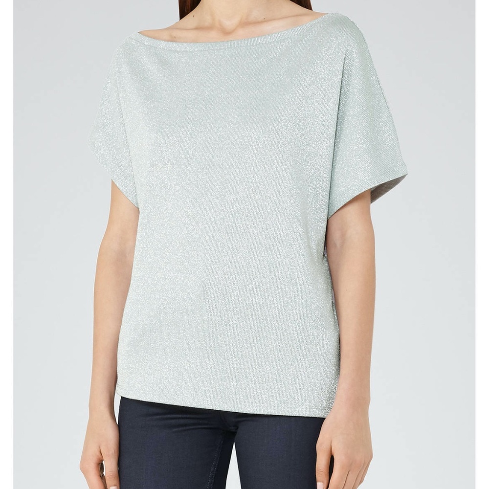 REISS | Maison Ribbed Metallic T-shirt L371